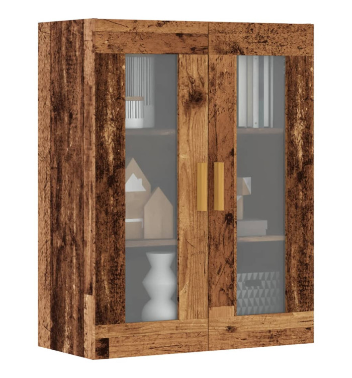 Armoire murale suspendue vieux bois 69,5x34x90 cm | Mobilier & Déco