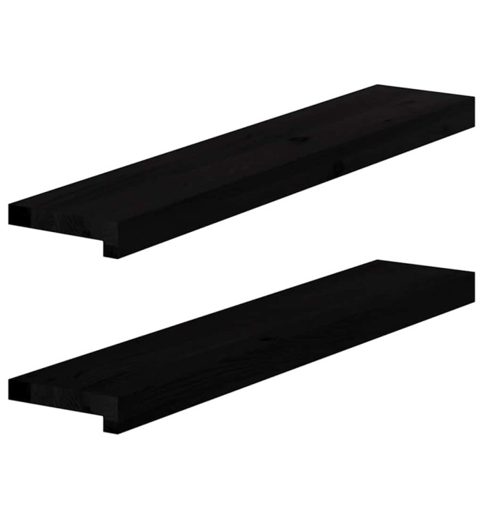 Appuis de fenêtre 2 pcs marron foncé bois de chêne massif | Mobilier & Déco