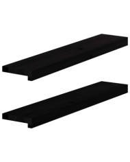 Appuis de fenêtre 2 pcs marron foncé bois de chêne massif | Mobilier & Déco