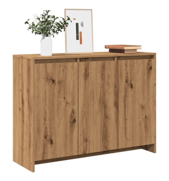 Buffet chêne artisanal 102x33x75 cm bois d'ingénierie | Mobilier & Déco
