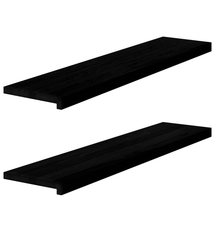 Appuis de fenêtre 2 pcs marron foncé bois de chêne massif | Mobilier & Déco