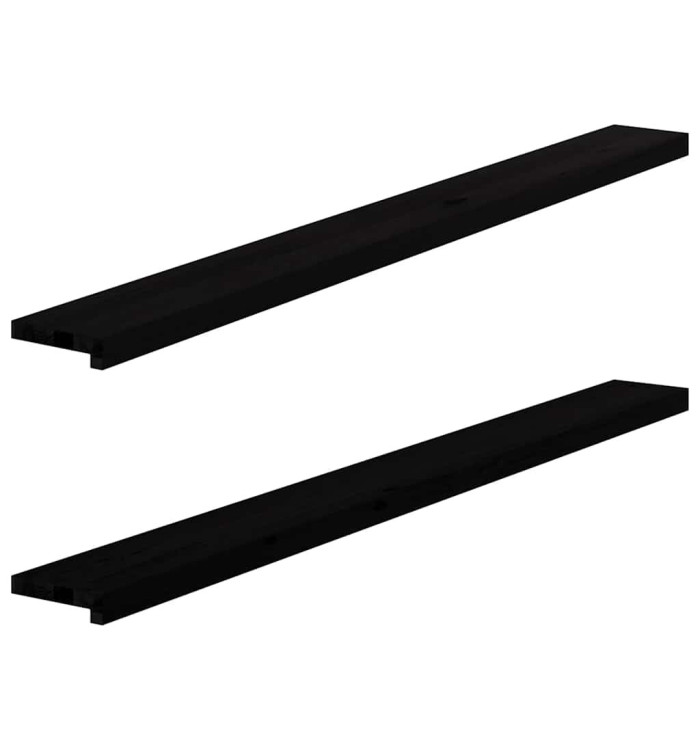 Appuis de fenêtre 2 pcs marron foncé bois de chêne massif | Mobilier & Déco