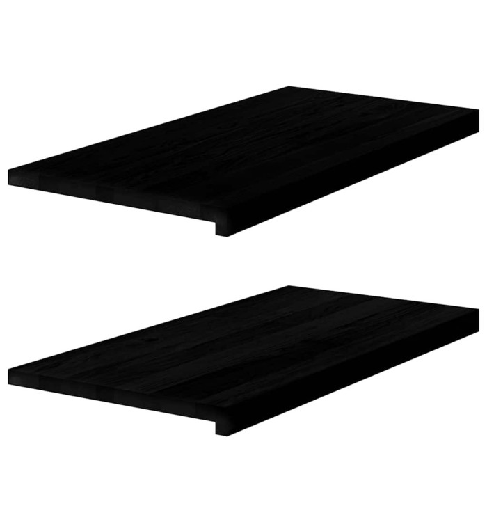 Appuis de fenêtre 2 pcs marron foncé bois de chêne massif | Mobilier & Déco