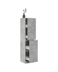 Armoire d'apothicaire gris béton 40x41x174,5 cm bois ingénierie | Mobilier & Déco