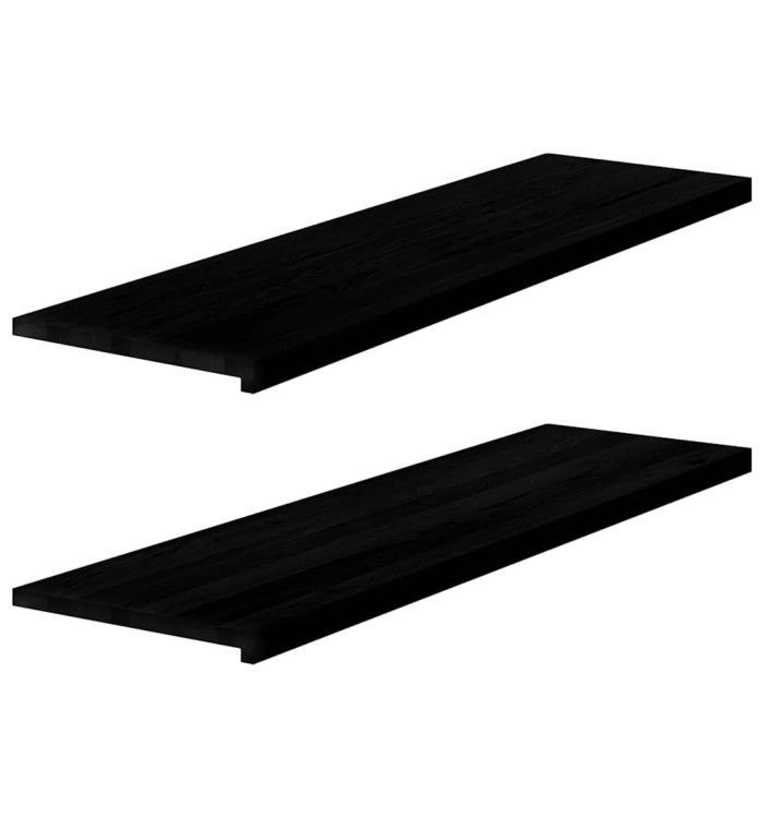 Appuis de fenêtre 2 pcs marron foncé bois de chêne massif | Mobilier & Déco