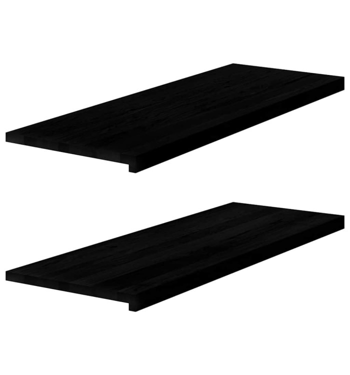 Appuis de fenêtre 2 pcs marron foncé bois de chêne massif | Mobilier & Déco