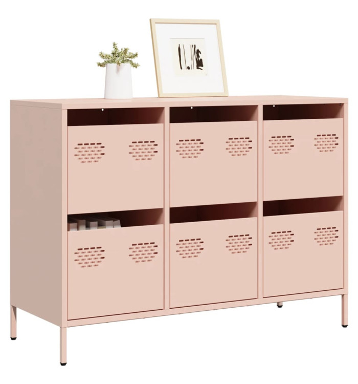 Buffet rose 101,5x39x73,5 cm acier laminé à froid | Mobilier & Déco