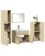 Ensemble de meubles de salle de bain 5 pcs chêne sonoma | Mobilier & Déco