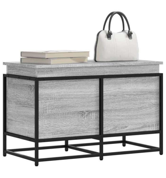 Boîte de rangement avec couvercle sonoma gris bois d'ingénierie | Mobilier & Déco