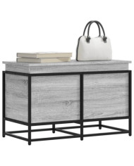 Boîte de rangement avec couvercle sonoma gris bois d'ingénierie | Mobilier & Déco