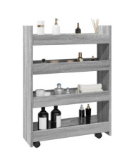 Chariot de rangement étroit 4 niveaux sonoma gris | Mobilier & Déco
