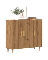 Buffet chêne artisanal 90x34x80 cm bois d'ingénierie | Mobilier & Déco