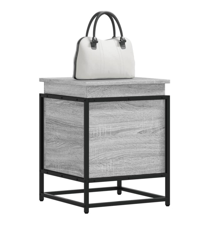Boîte de rangement avec couvercle sonoma gris bois d’ingénierie | Mobilier & Déco