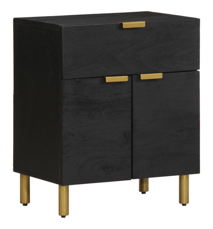 Table de chevet noir 50x33x60 cm bois d'ingénierie | Mobilier & Déco