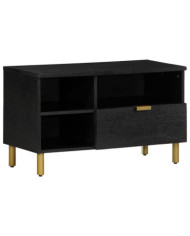 Meuble TV noir 80x33x46 cm bois d'ingénierie | Mobilier & Déco