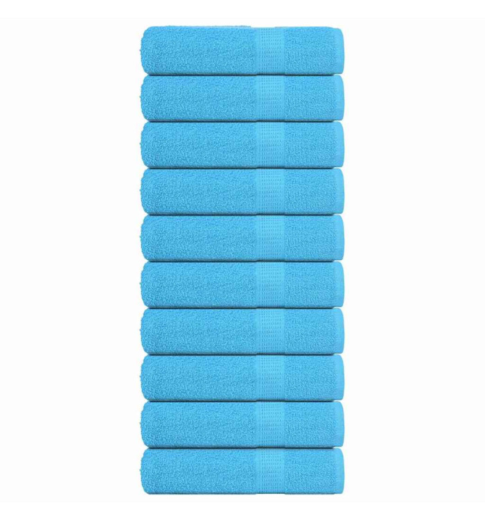 Serviettes de bain 10pcs turquoise 100x150cm 360g/m² 100% coton | Mobilier & Déco