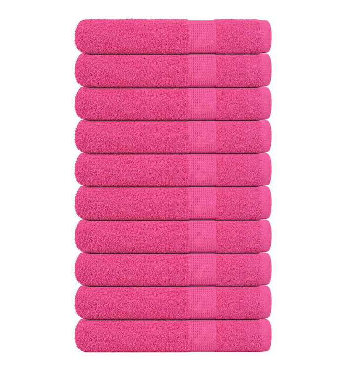 Serviettes 10 pcs rose 100x200 cm 360 g/m² 100% coton | Mobilier & Déco