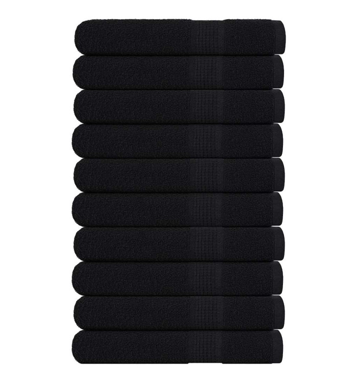 Serviettes de sauna 10 pcs noir 80x200 cm 360 g/m² 100% coton | Mobilier & Déco