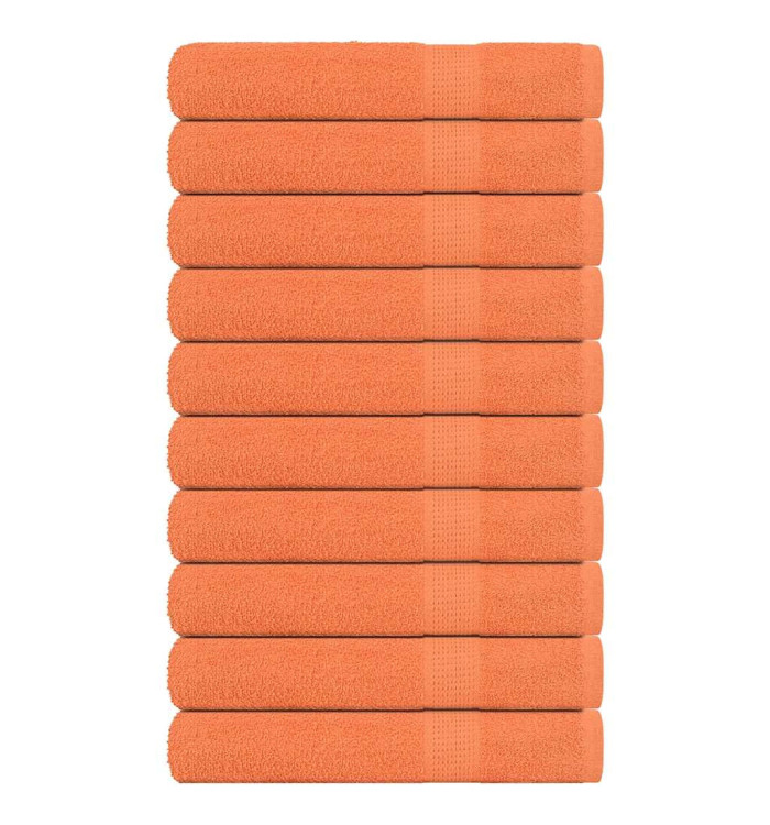 Serviettes 10 pcs orange 100x200 cm 360 g/m² 100% coton | Mobilier & Déco