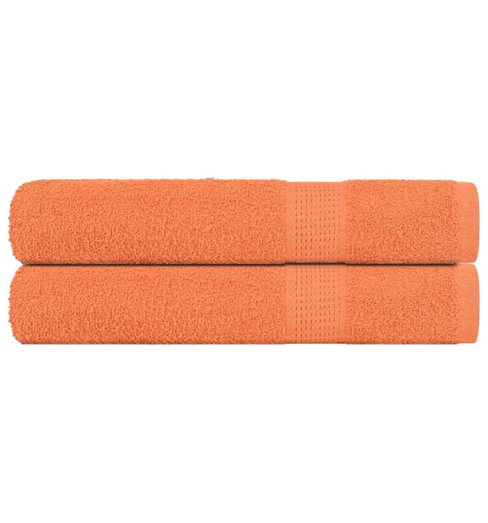 Serviettes 2 pcs orange 100x200 cm 360 g/m² 100% coton | Mobilier & Déco