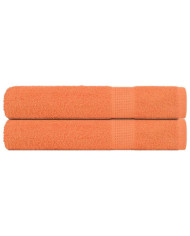 Serviettes 2 pcs orange 100x200 cm 360 g/m² 100% coton | Mobilier & Déco