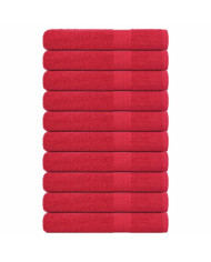Serviettes 10 pcs rouge 100x200 cm 360 g/m² 100% coton | Mobilier & Déco