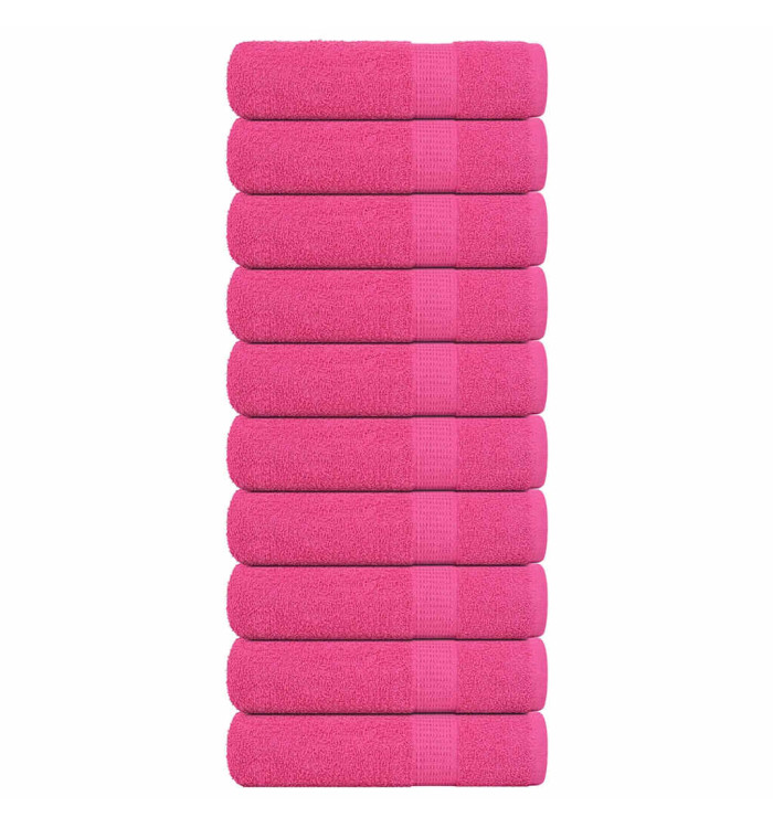 Essuie-mains 10 pcs rose 50x100 cm 360 g/m² 100% coton | Mobilier & Déco