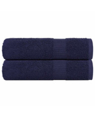 Serviettes de bain 2 pcs bleu marine 100x150 cm 100% coton | Mobilier & Déco