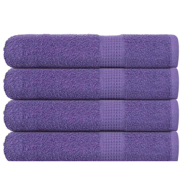 Serviettes 4 pcs violet 100x200 cm 360 g/m² 100% coton | Mobilier & Déco
