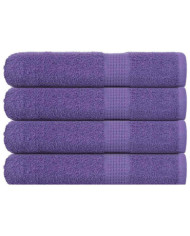 Serviettes 4 pcs violet 100x200 cm 360 g/m² 100% coton | Mobilier & Déco