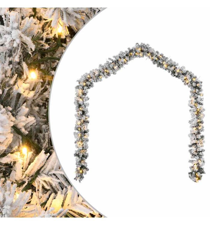 Guirlande de Noël avec lumières LED vert 5 m PVC | Mobilier & Déco