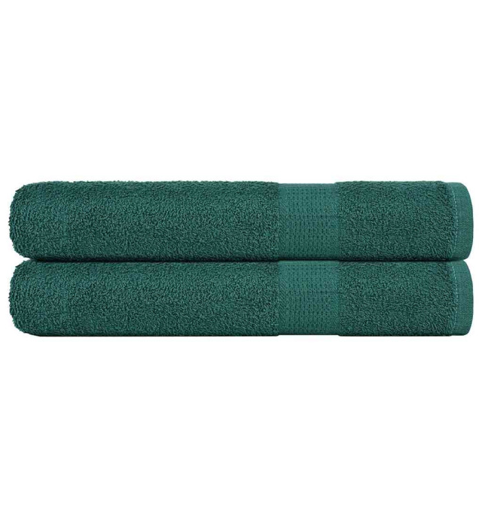 Serviettes 2 pcs vert 100x200 cm 360 g/m² 100% coton | Mobilier & Déco