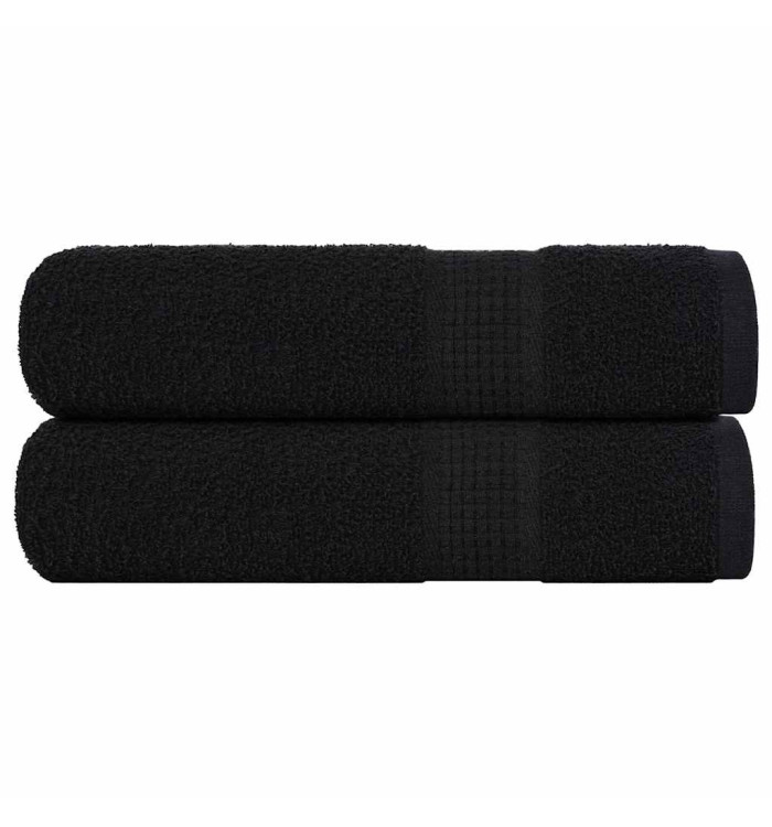Serviettes de bain 2 pcs noir 100x150 cm 360 g/m² 100% coton | Mobilier & Déco