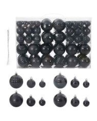 Boules de Noël 100 pcs noir Ø3/4/6 cm | Mobilier & Déco