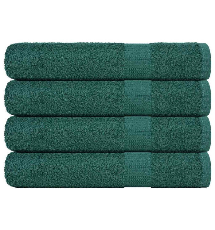 Serviettes de sauna 4 pcs vert 80x200 cm 360 g/m² 100% coton | Mobilier & Déco