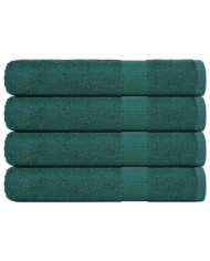 Serviettes de sauna 4 pcs vert 80x200 cm 360 g/m² 100% coton | Mobilier & Déco