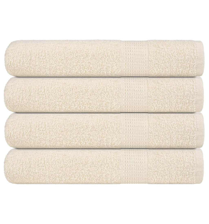 Serviettes de sauna 4 pcs crème 80x200 cm 360 g/m² 100% coton | Mobilier & Déco