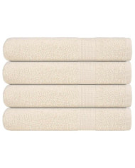 Serviettes de sauna 4 pcs crème 80x200 cm 360 g/m² 100% coton | Mobilier & Déco
