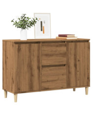 Buffet chêne artisanal 102x35x70 cm bois d'ingénierie | Mobilier & Déco