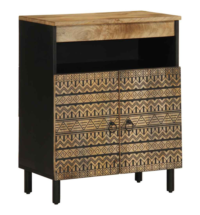 Buffet 60x33,5x75 cm bois de manguier brut massif | Mobilier & Déco