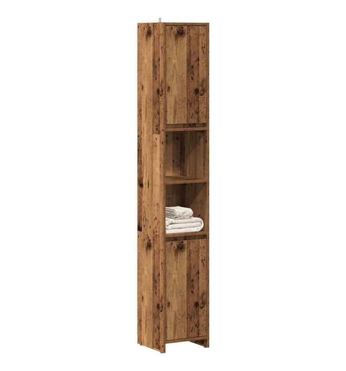 Armoire salle de bain vieux bois 30x30x183,5 cm bois ingénierie | Mobilier & Déco