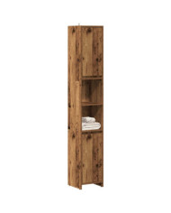 Armoire salle de bain vieux bois 30x30x183,5 cm bois ingénierie | Mobilier & Déco