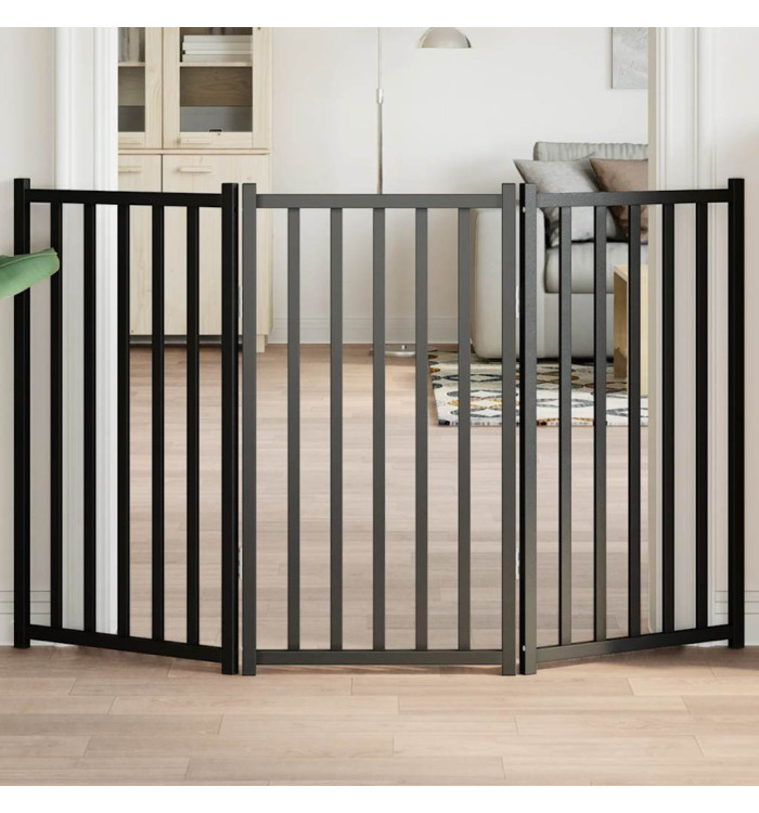 Barrière pour chien pliable 3 panneaux 150 cm bois sapin massif | Mobilier & Déco