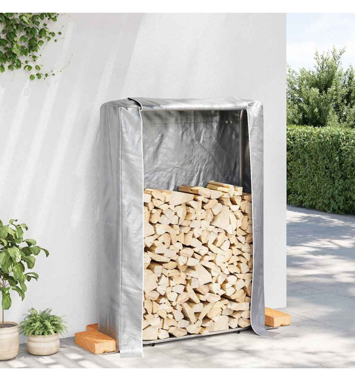 Portant de bois de chauffage et housse de pluie acier galvanisé | Mobilier & Déco