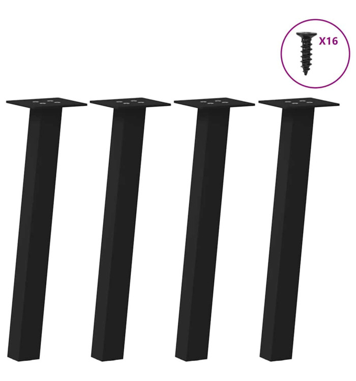 Pieds de table basse 4 pièces Noir 30 cm Acier | Mobilier & Déco