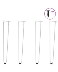 Pieds en épingle à cheveux pour consoles, lot de 4, blanc, 72 cm, acier massif | Mobilier & Déco
