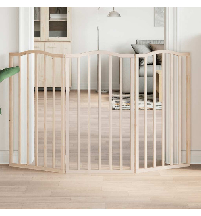Barrière pour chien pliable 3 panneaux 150 cm bois de peuplier | Mobilier & Déco