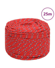 Corde de bateau Rouge 10 mm 25 m Polypropylène | Mobilier & Déco