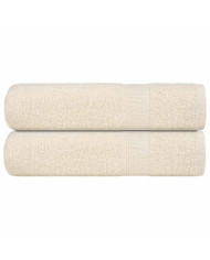 Serviettes de douche 2 pcs crème 70x140 cm 360 g/m² 100% coton | Mobilier & Déco