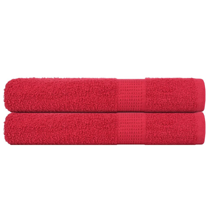 Serviettes de sauna 2 pcs rouge 80x200 cm 360 g/m² 100% coton | Mobilier & Déco